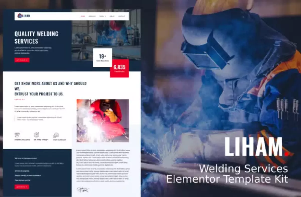 Liham - Welding Services Elementor Template