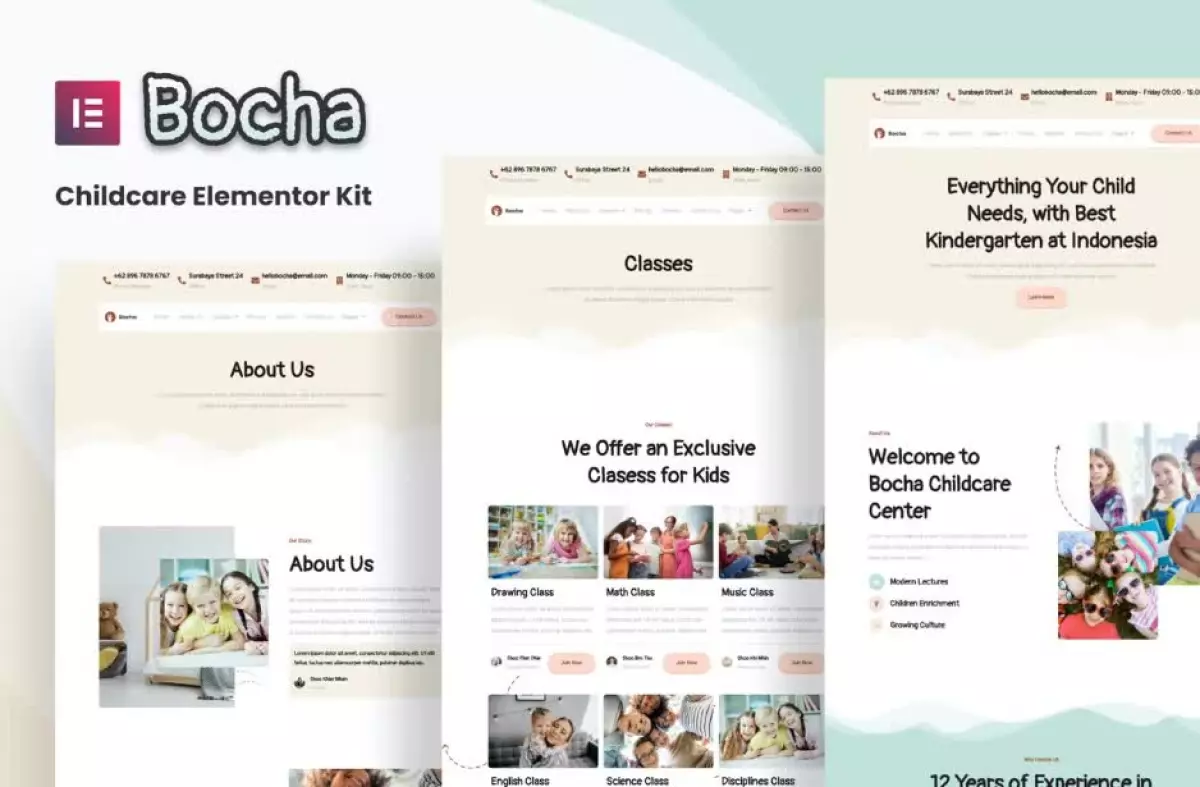 Bocha - Childcare Elementor Template