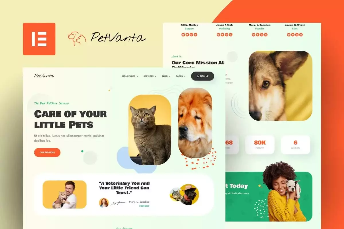 Petvanta - Pet Care Services Elementor Template