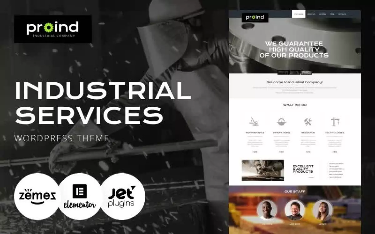 Proind - Industrial Services Multipurpose Modern WordPress Elementor Theme WordPress Theme