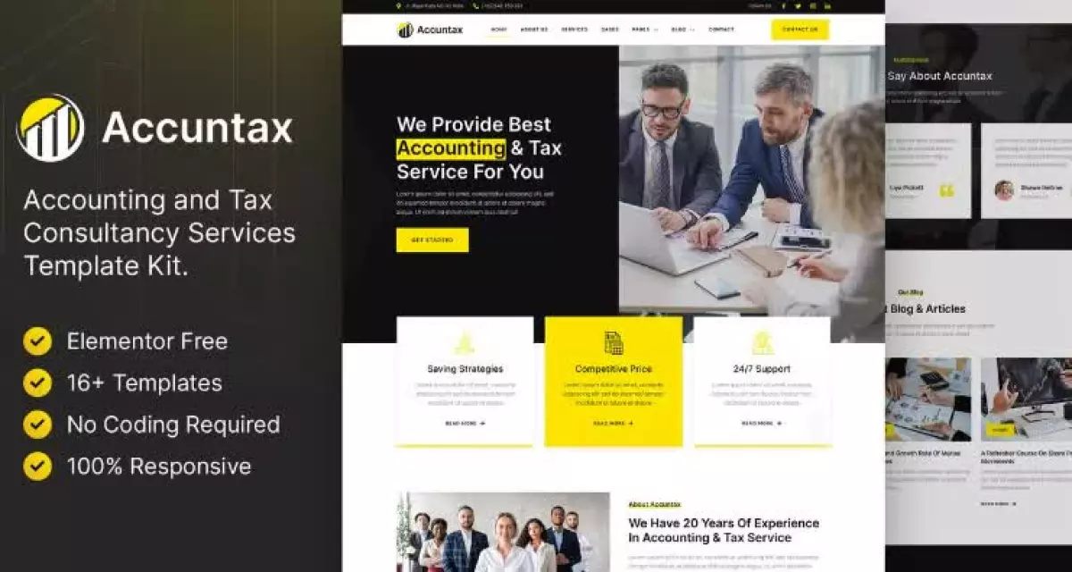 Accuntax – Accounting & Tax Consultancy Services Elementor Template