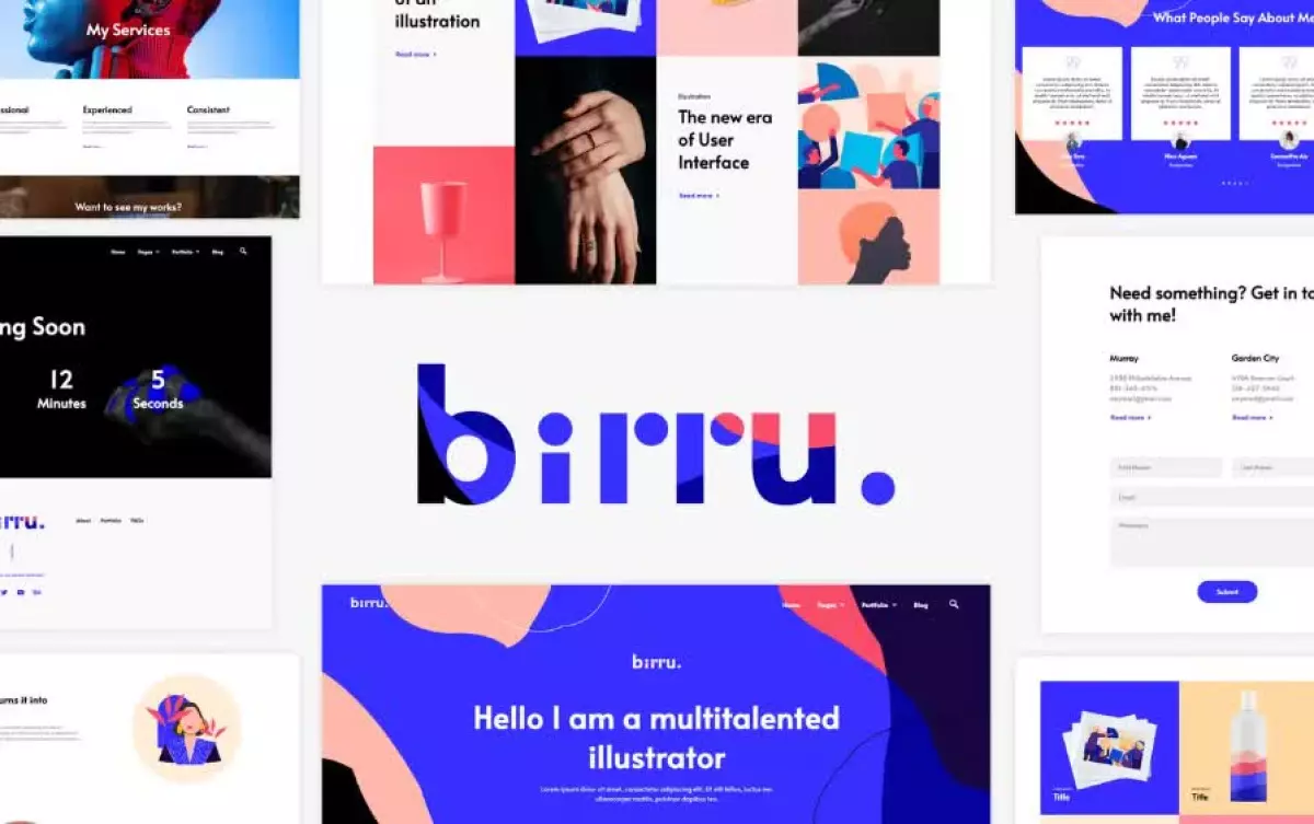 Birru - Simple Portfolio Elementor Template