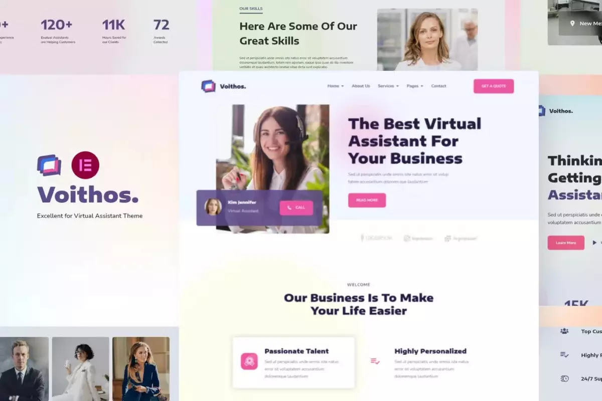 Voithos | Personal Virtual Assistant Elementor Template