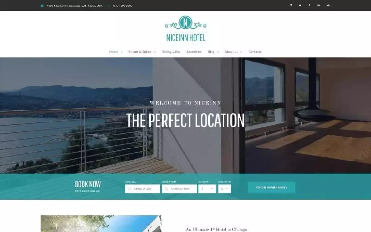 NiceInn - Small Hotel Responsive WordPress Theme