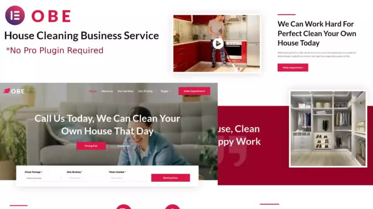 Obe - House Cleaning Business Elementor Template