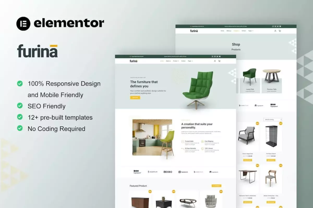 Furina - Furniture Shop WooCommerce Elementor Pro Template