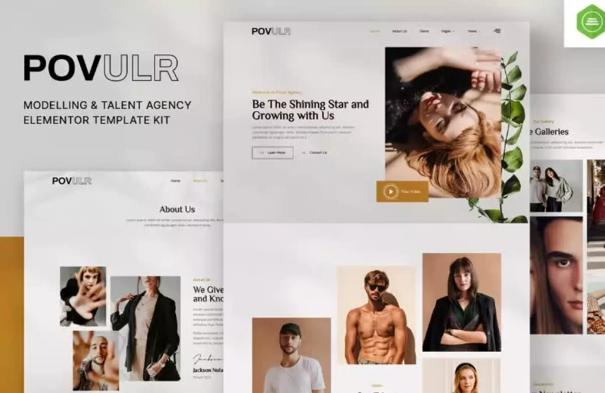 POVULR – Modeling & Talent Agency Elementor Template