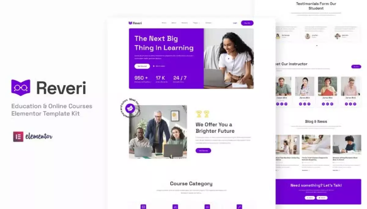 Reveri - Education & Online Courses Elementor Template