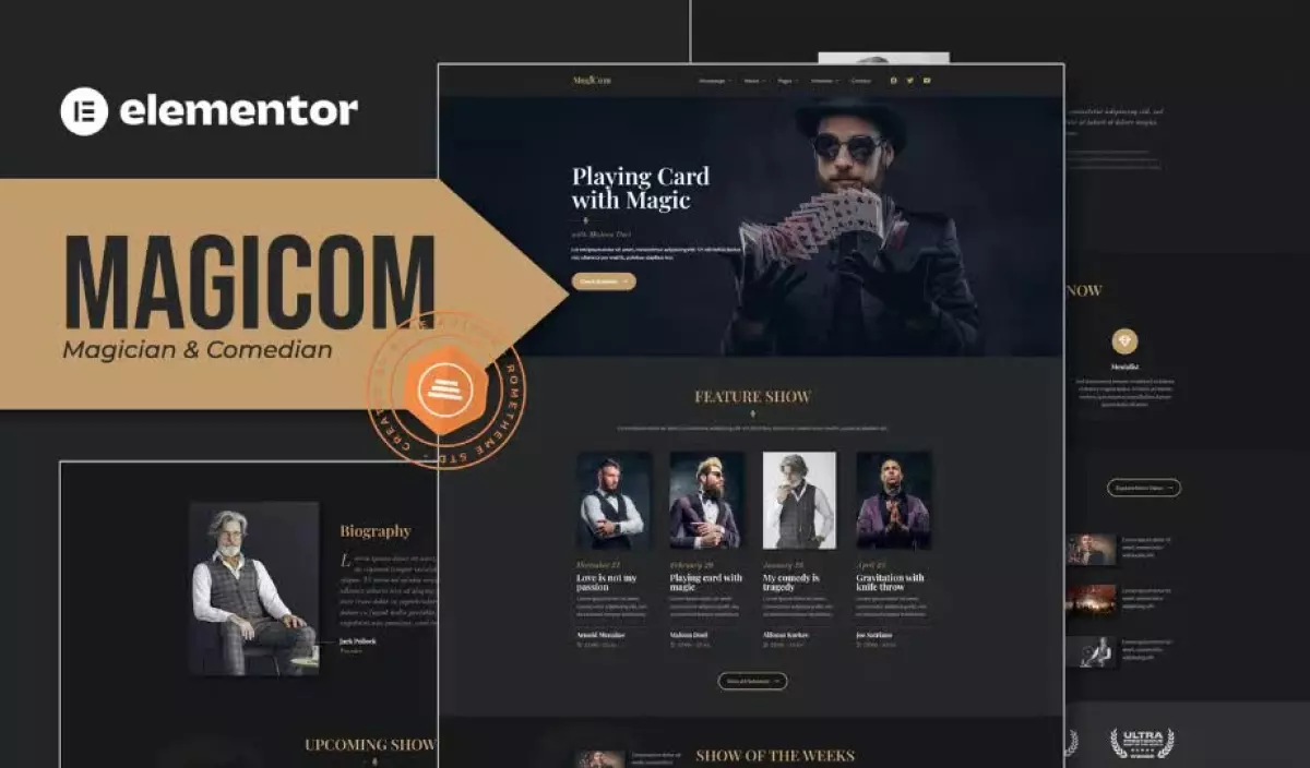 Magicom - Magician & Comedian Club Elementor Template