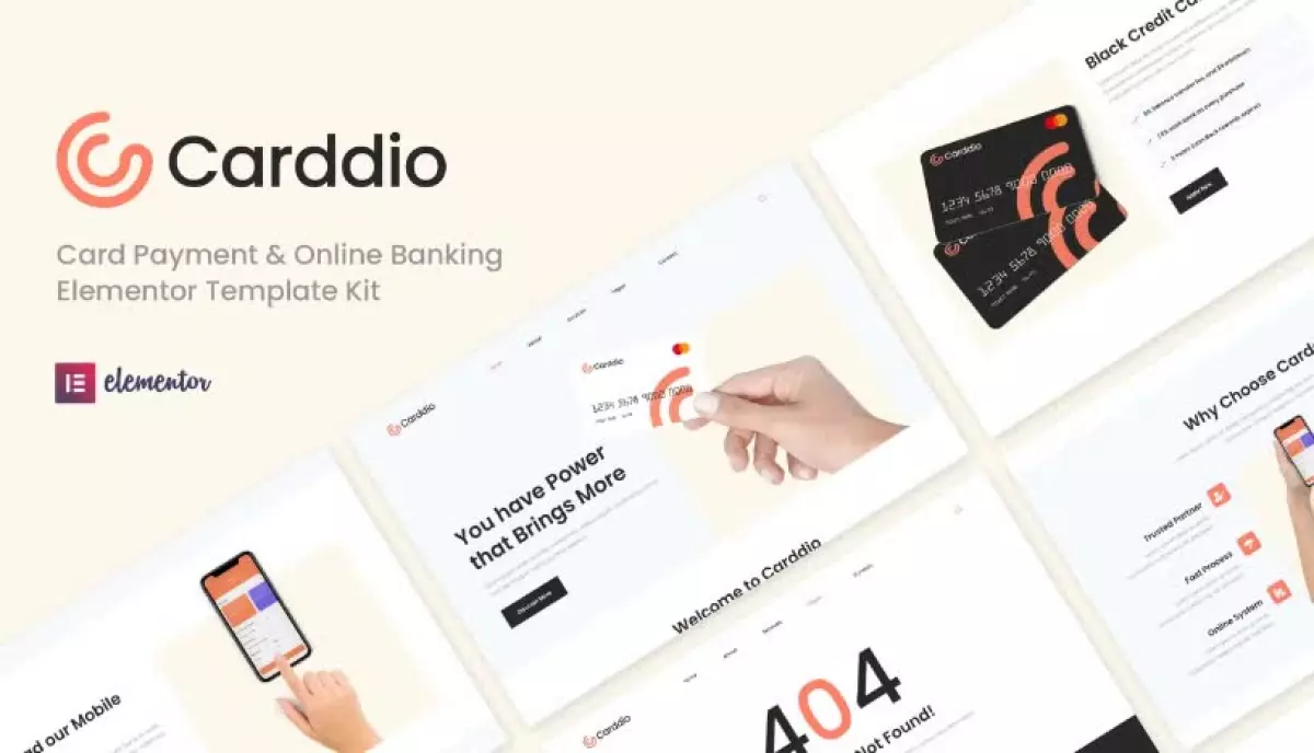 Carddio - Card Payment & Online Banking Elementor Template