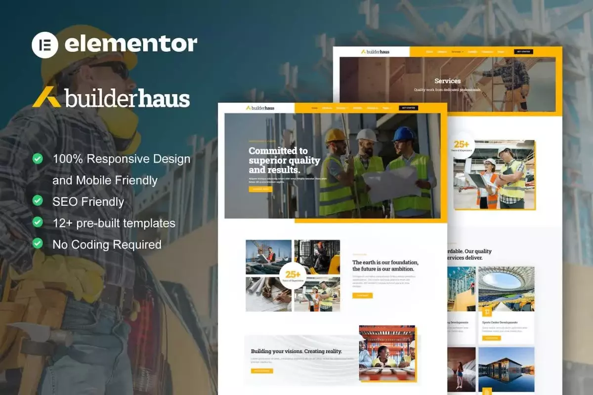 BuilderHaus - Construction Company Elementor Pro Template