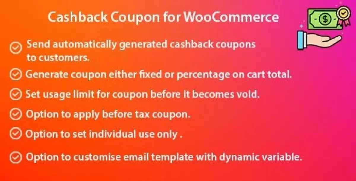 Cashback Coupon for WooCommerce