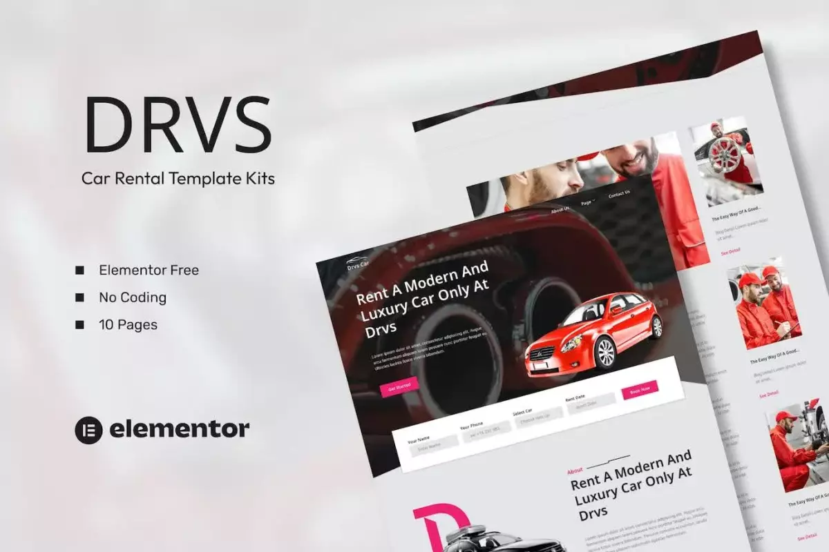 DRVS – Car Rental Elementor Template