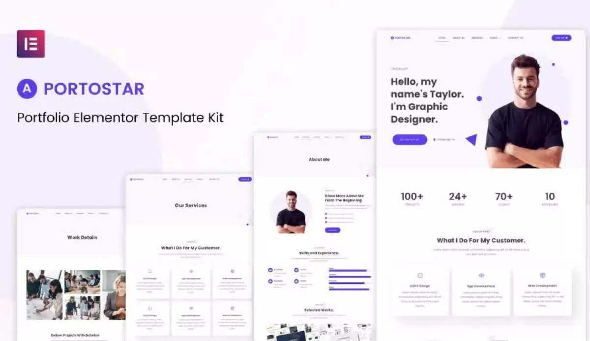 Portostar - Personal Portfolio Elementor Template