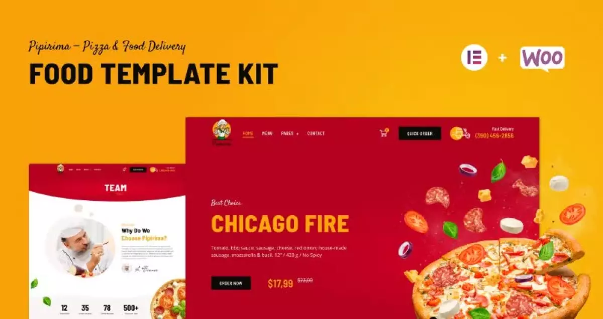 Pipirima — Pizza & Food Delivery Elementor Template