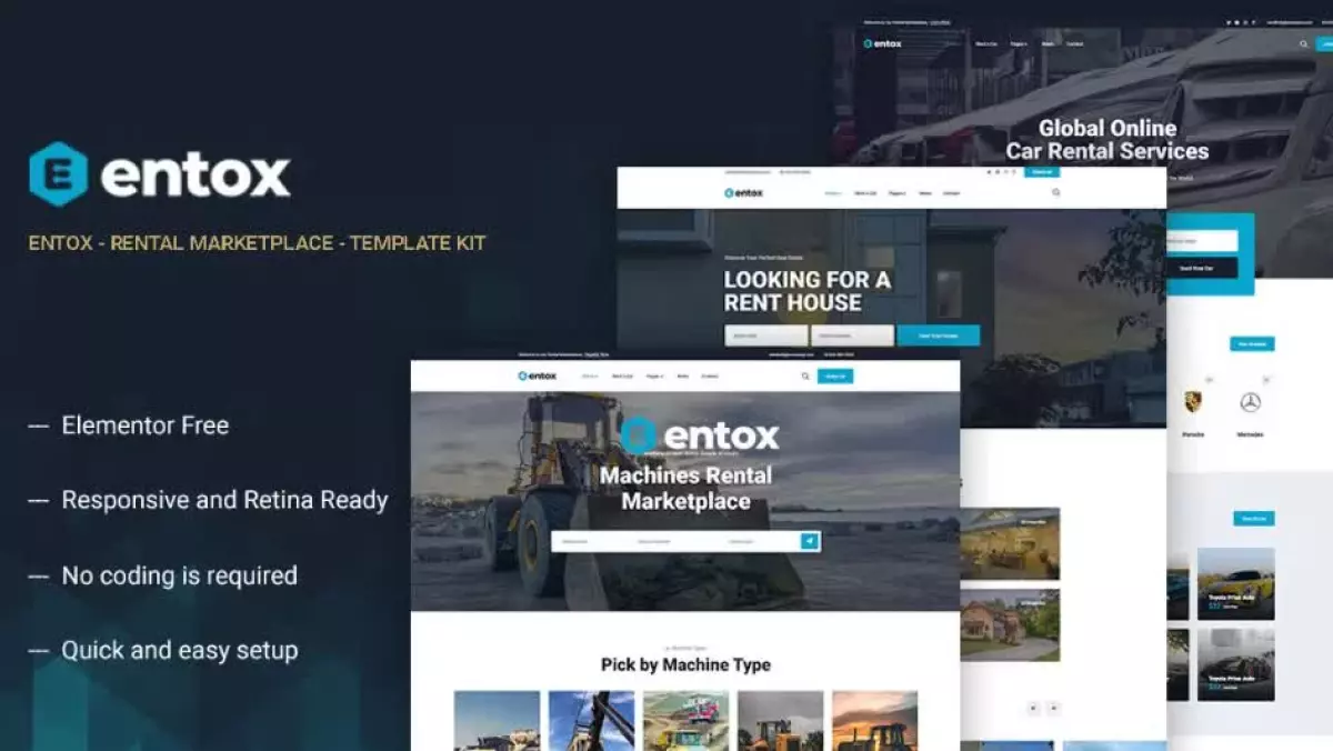 Entox - Car Rental Marketplace Elementor Template