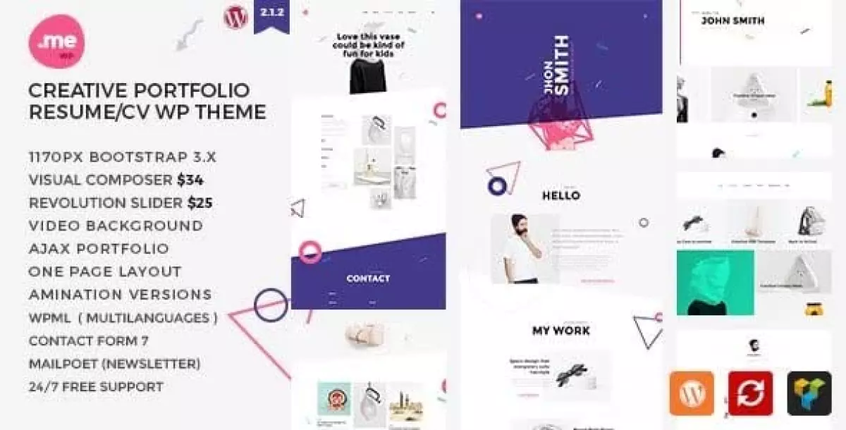 Me - Creative Portfolio & Resume / CV WordPress Theme