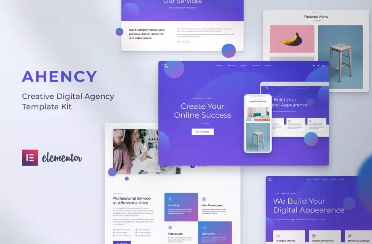 AHENCY - Creative Digital Agency Elementor Template