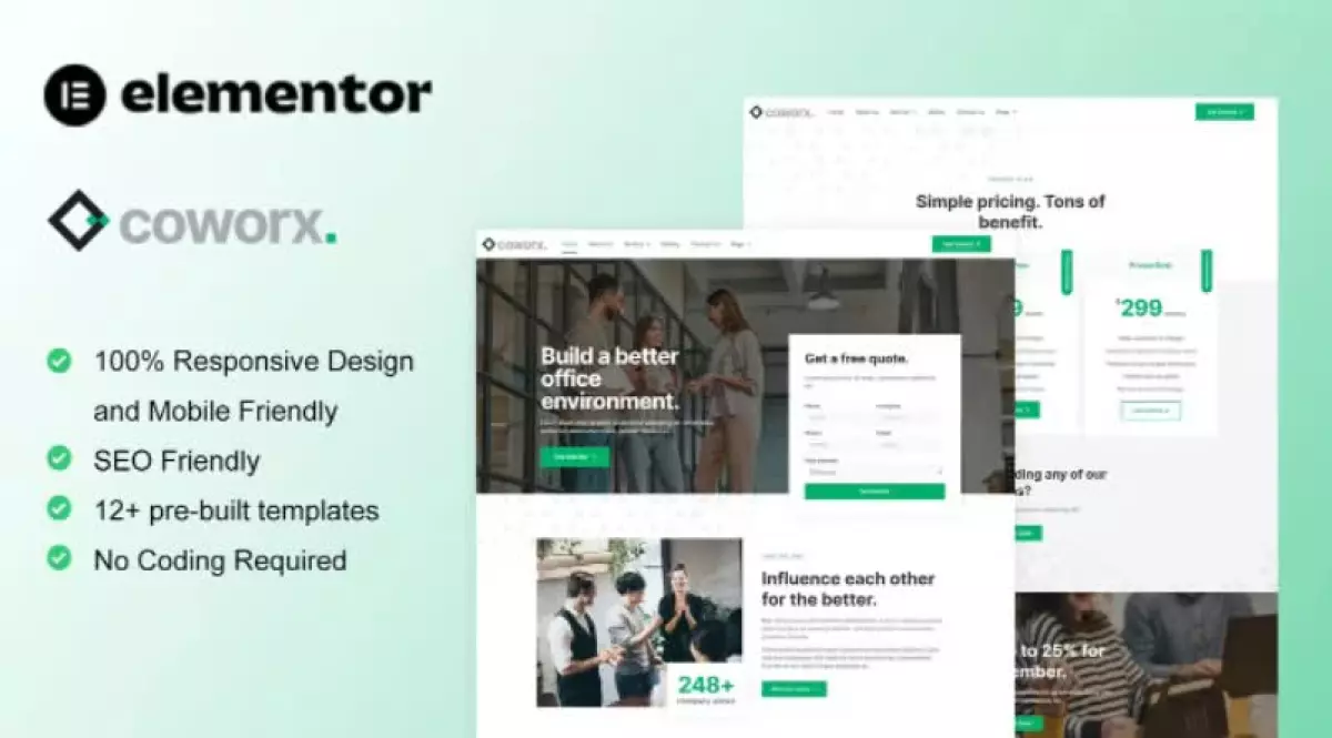 Coworx - Coworking Space & Virtual Office Elementor Template