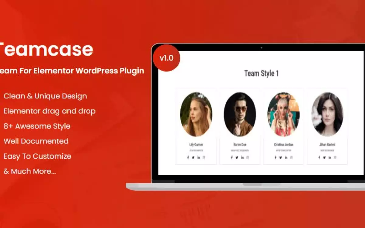 Teamcase Team For Elementor WordPress Plugin