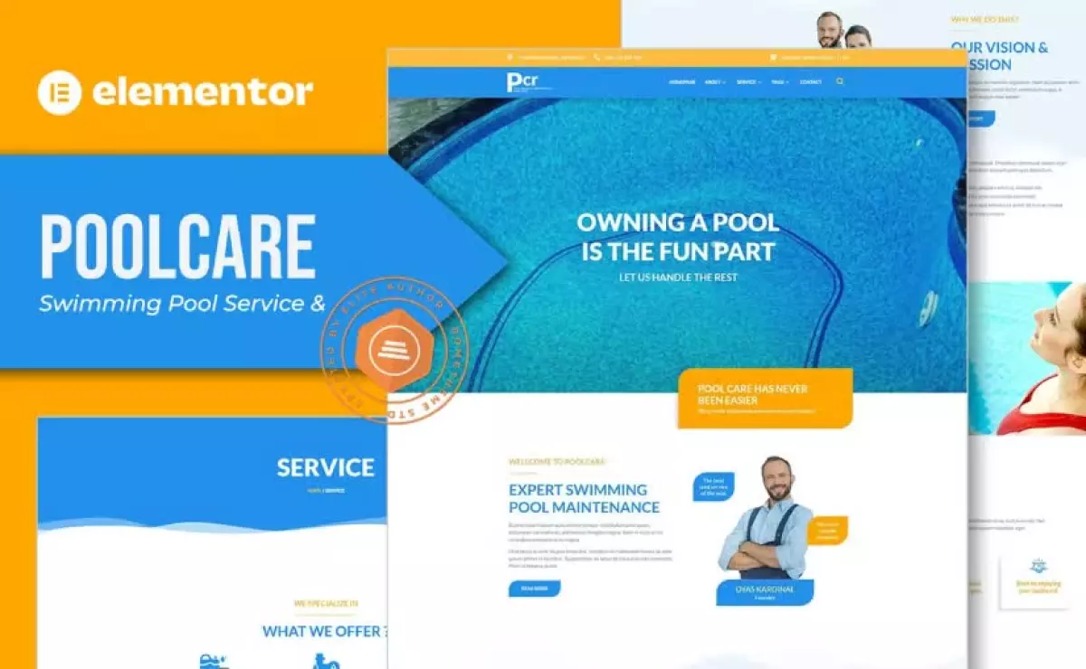 Poolcare - Swimming Pool Service & Maintenance Elementor Template