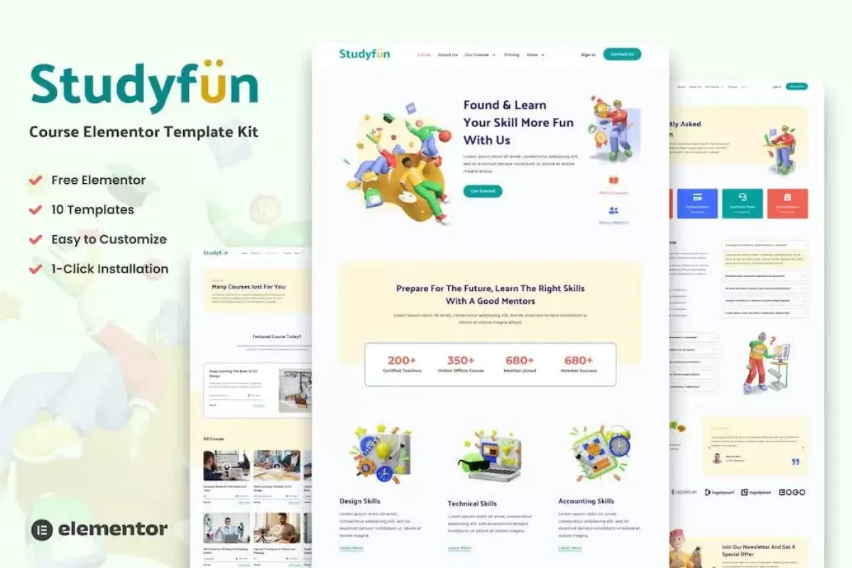 Studyfun - Course Elementor Template