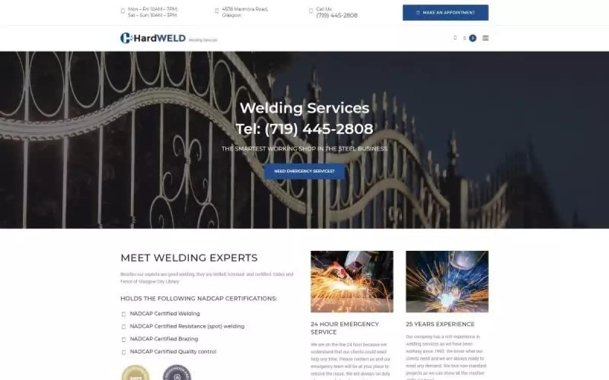 HardWeld - Welding Service Responsive WordPress Theme