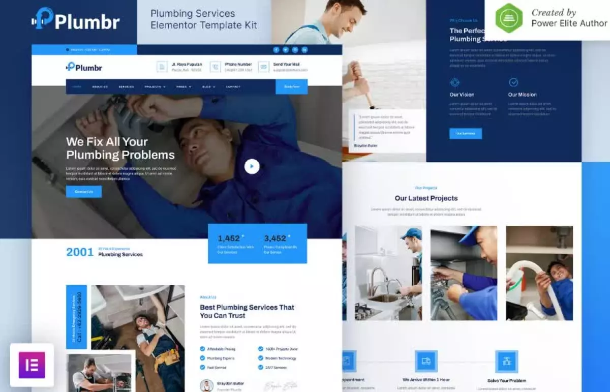 Plumbr – Plumbing Services Elementor Template