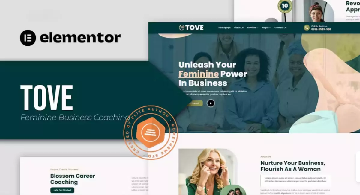 Tove – Feminine Business Coaching Elementor Template Kit