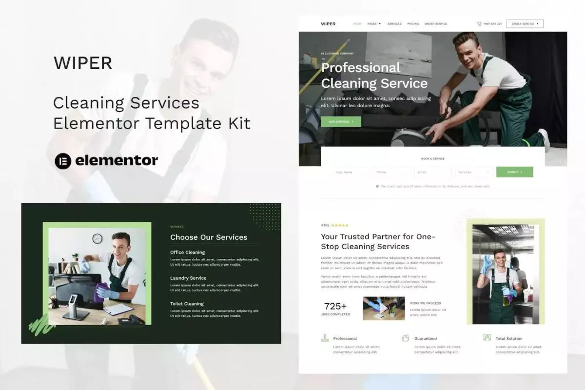 Wiper - Cleaning Services Elementor Template