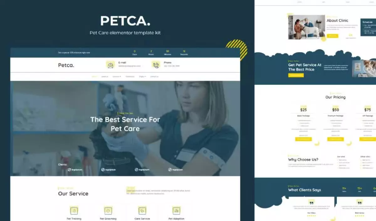 Petca - Pet Care Elementor Template