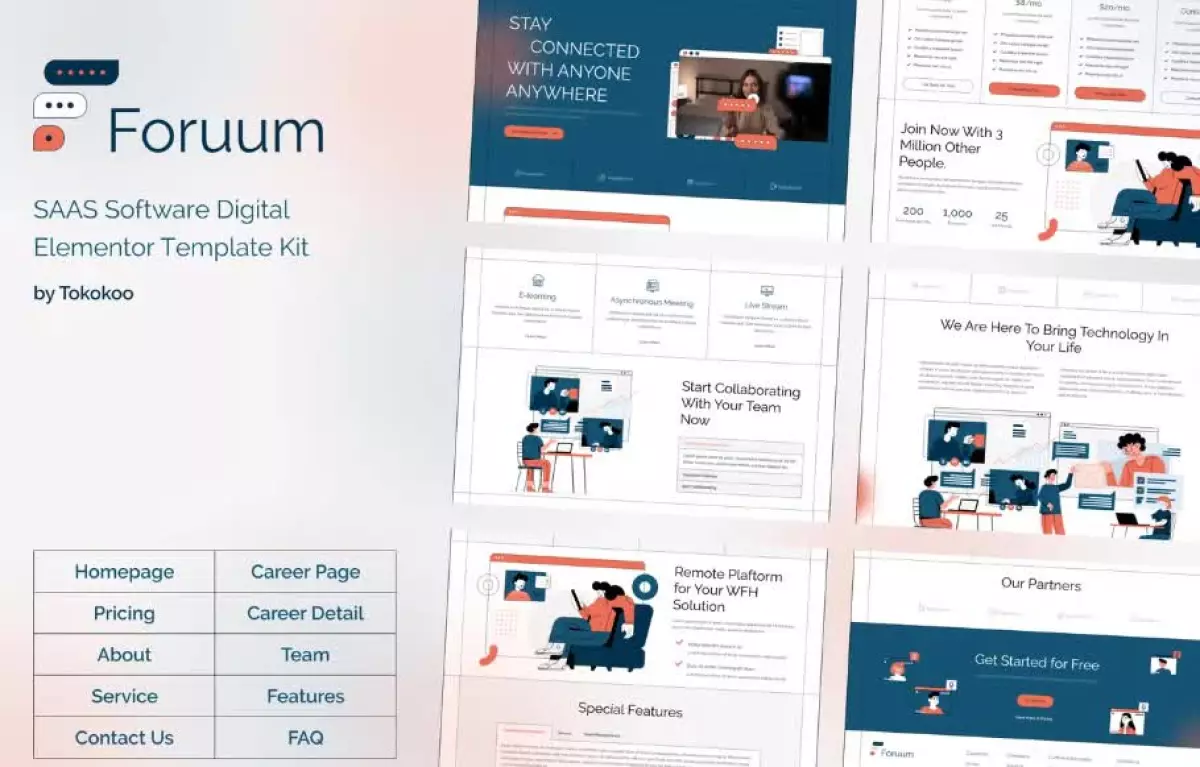 Foruum | SaaS & Software Startup Elementor Template