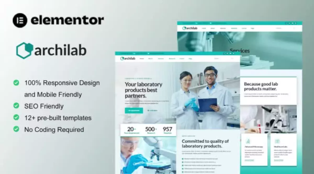 ArchiLab - Research & Laboratory Elementor Template