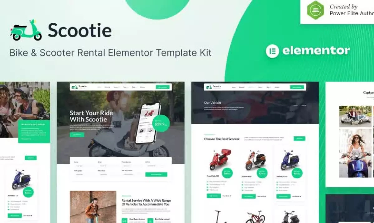 Scootie – Bike & Scooter Rental Elementor Template