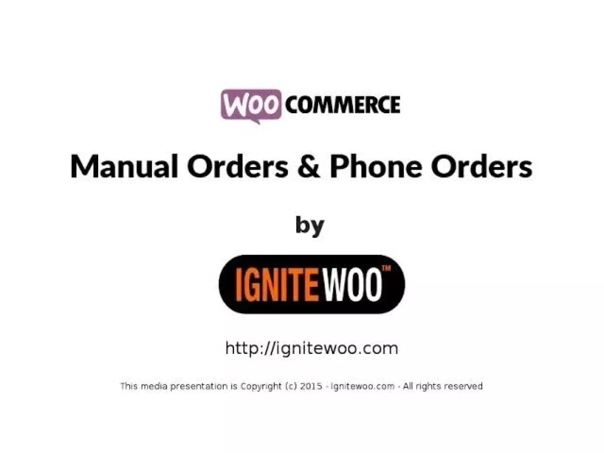 WooCommerce Phone Orders & Manual Orders