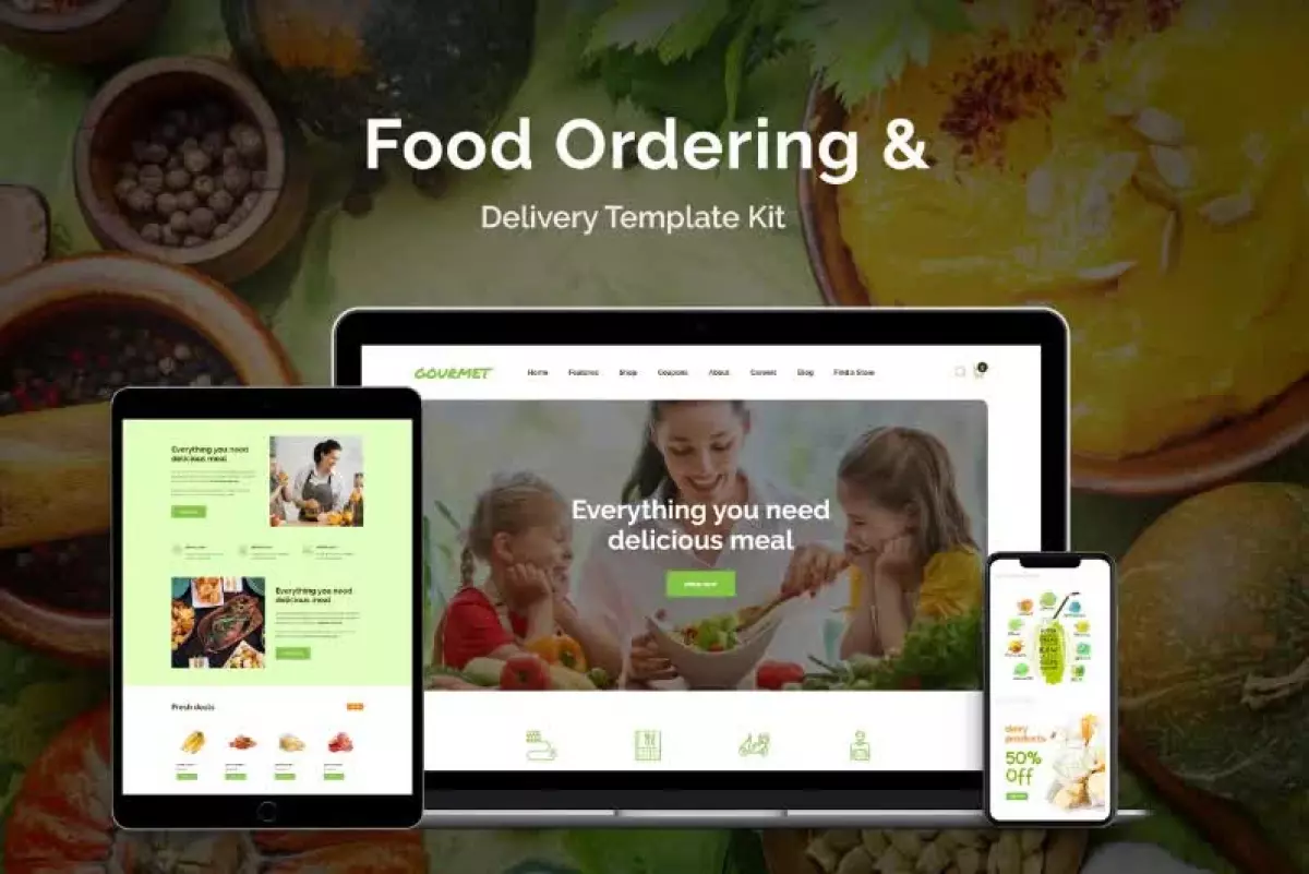 Gourmet - Food Ordering & Delivery Elementor Template