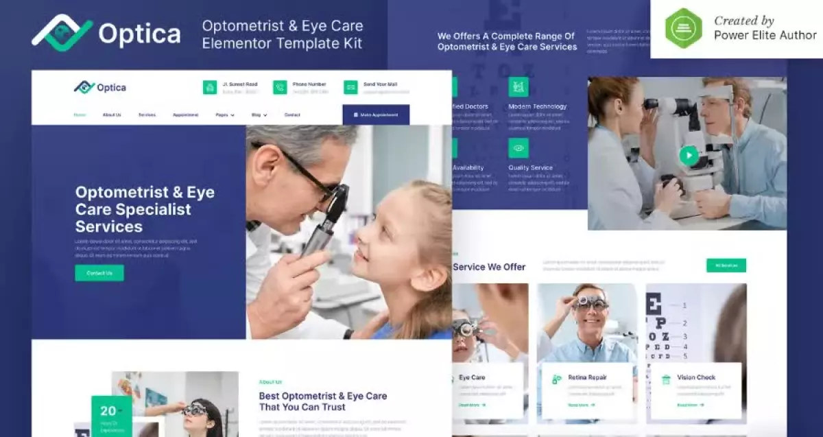 Optica – Optometrist & Eye Care Elementor Template