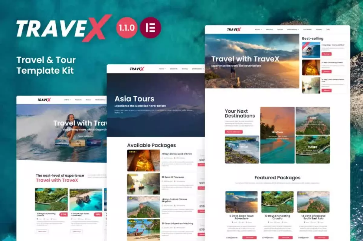 TraveX - Travel & Tour Agency Elementor Template