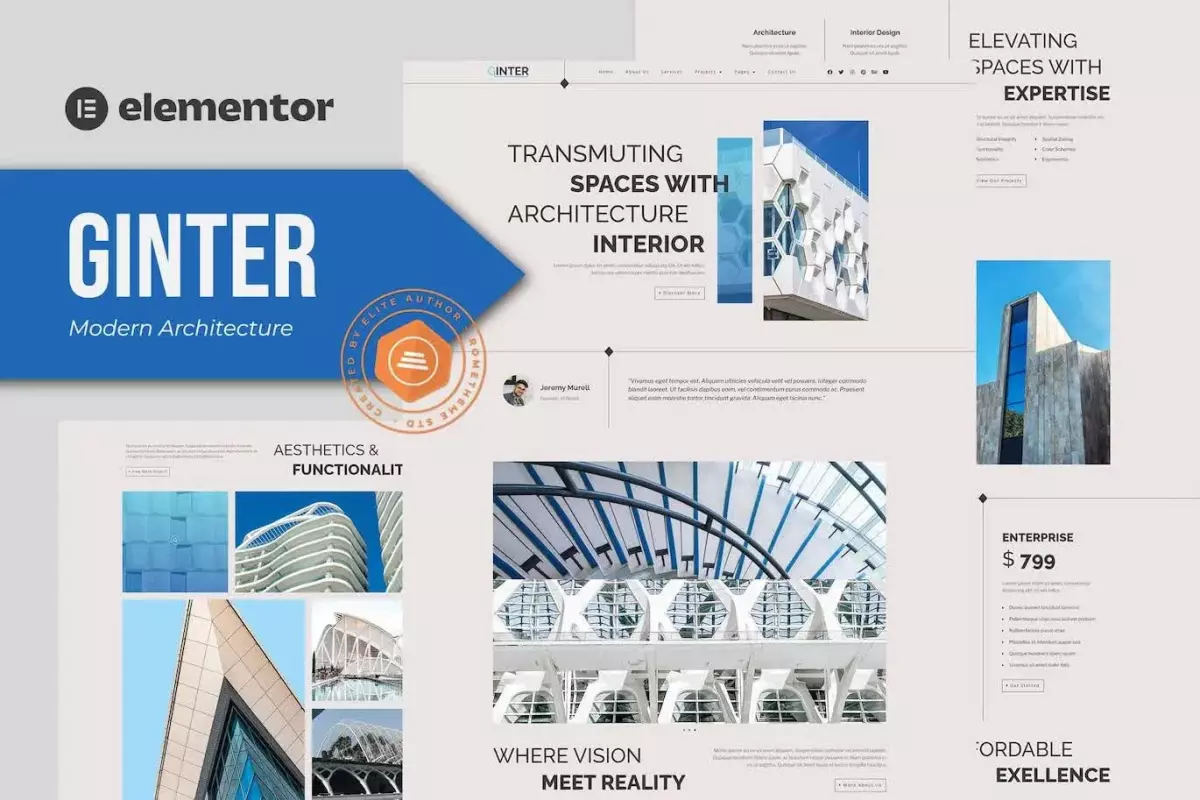 Ginter - Modern Architecture Elementor Template