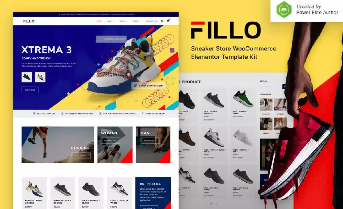 Fillo – Shoes & Sneakers Store WooCommerce Elementor Template