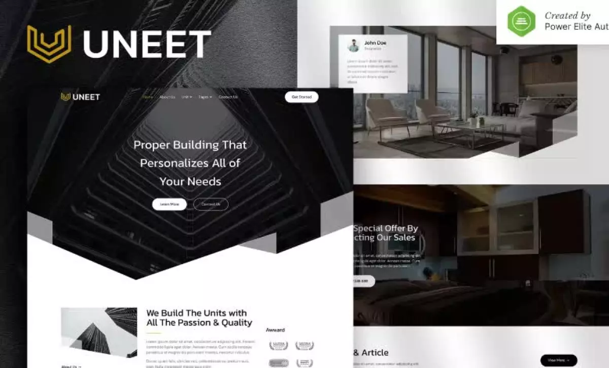 Uneet – Apartment & Single Property Real Estate Elementor Template