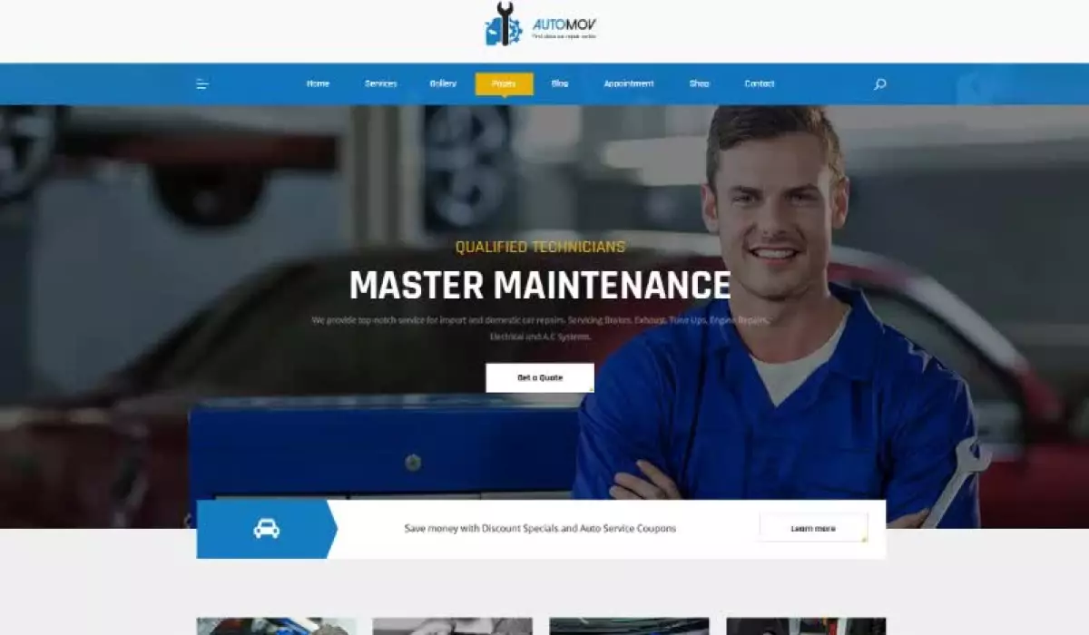 Automov - Car Repair & Services Elementor Template