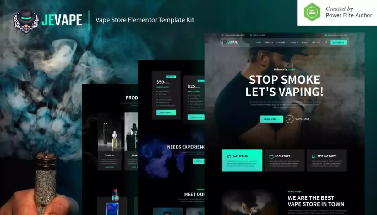 Jevape – Vape Store Elementor Template