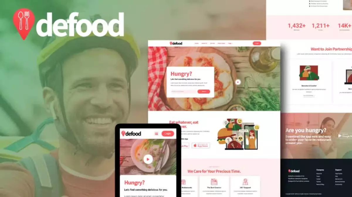 DeFood - Food Delivery Elementor Template