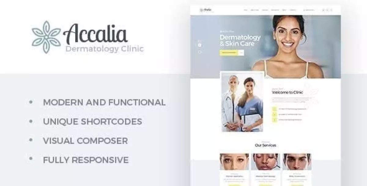 Accalia | Dermatology Clinic & Cosmetology Center Medical WordPress Theme + Elementor 1.3.2