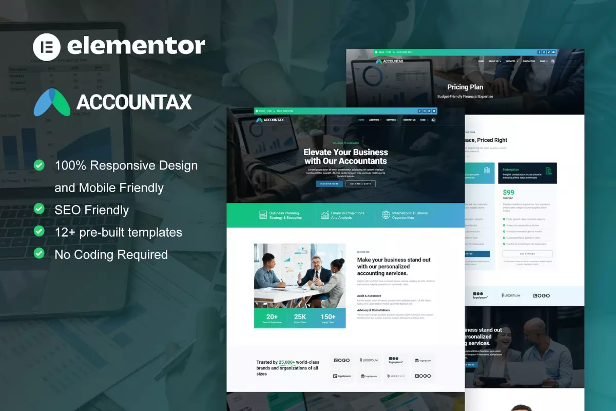 Accountax - Accounting Tax Firm Elementor Template Kit