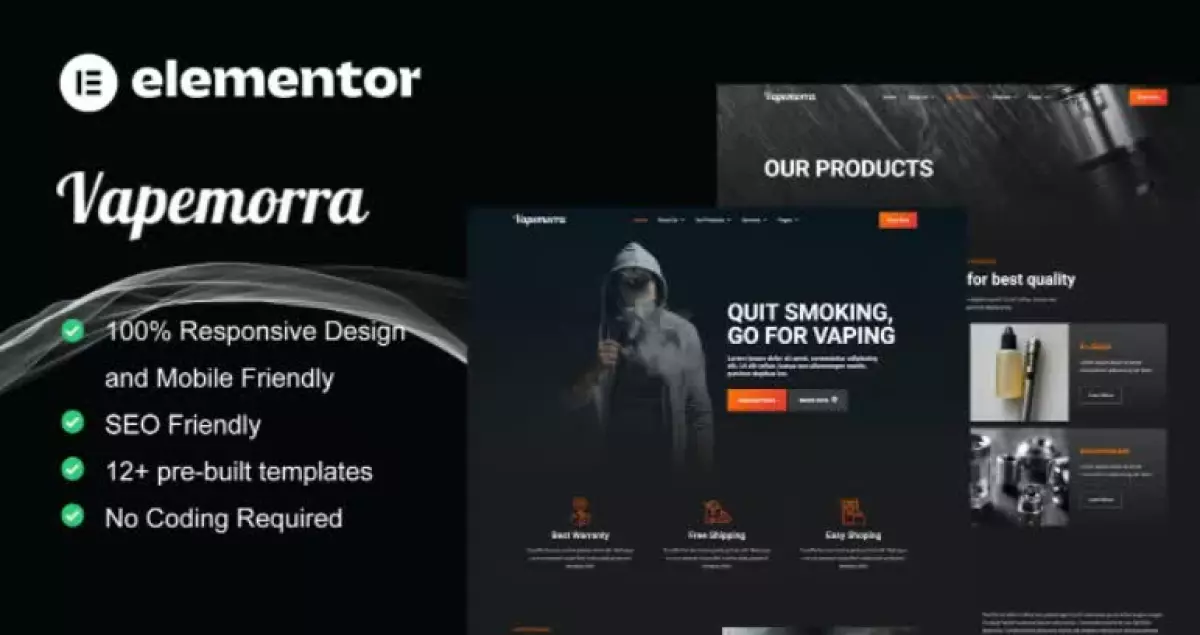 Vapemorra - Vape Store Elementor Template