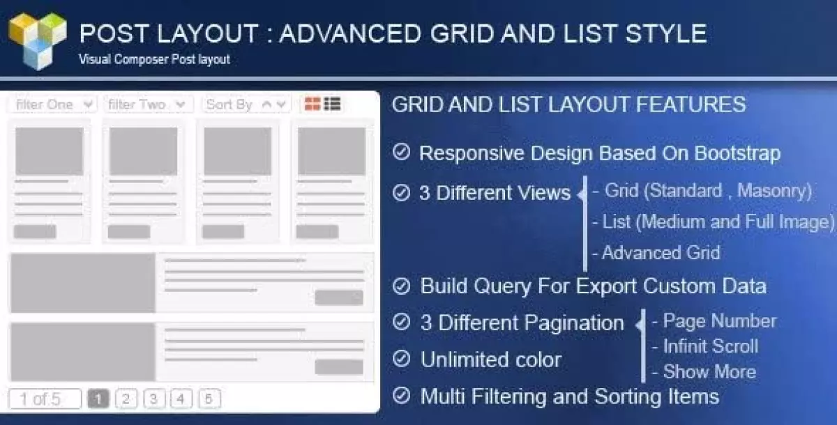 Advance Post Grid/List with custom filtering for Visual Composer 4