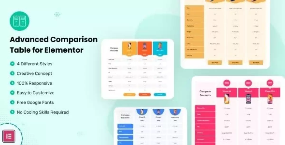 Advanced Comparison Table for Elementor