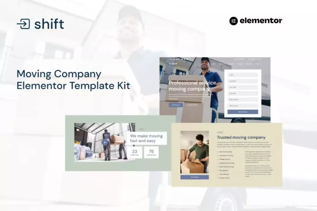 Shift - Moving Company Website Elementor Template